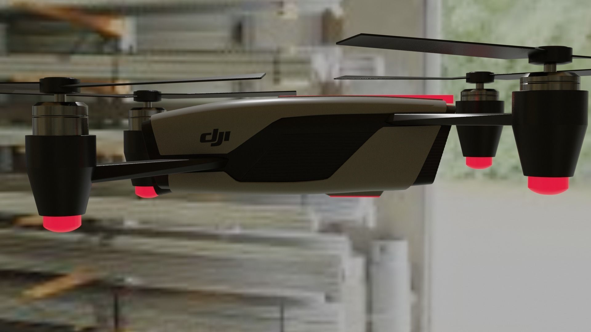 Dji  Drone Low-poly 3D model_9