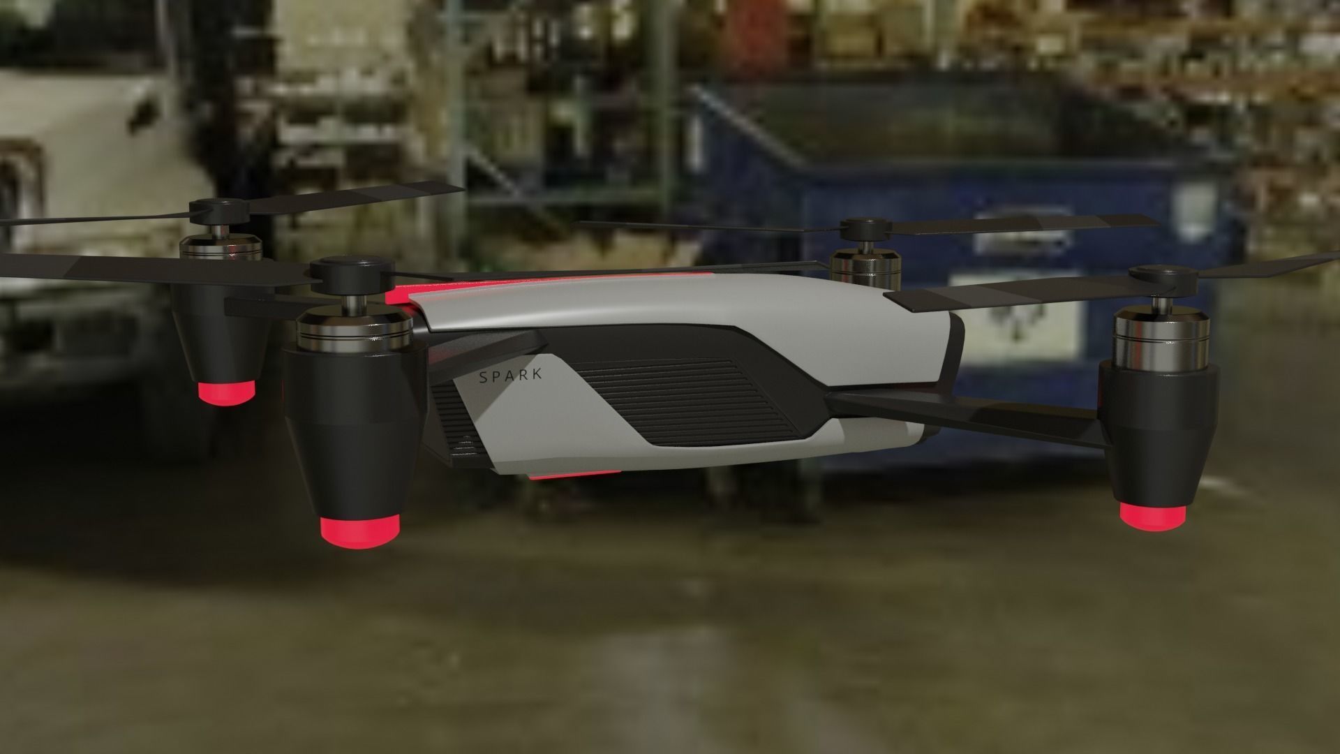 Dji  Drone Low-poly 3D model_17