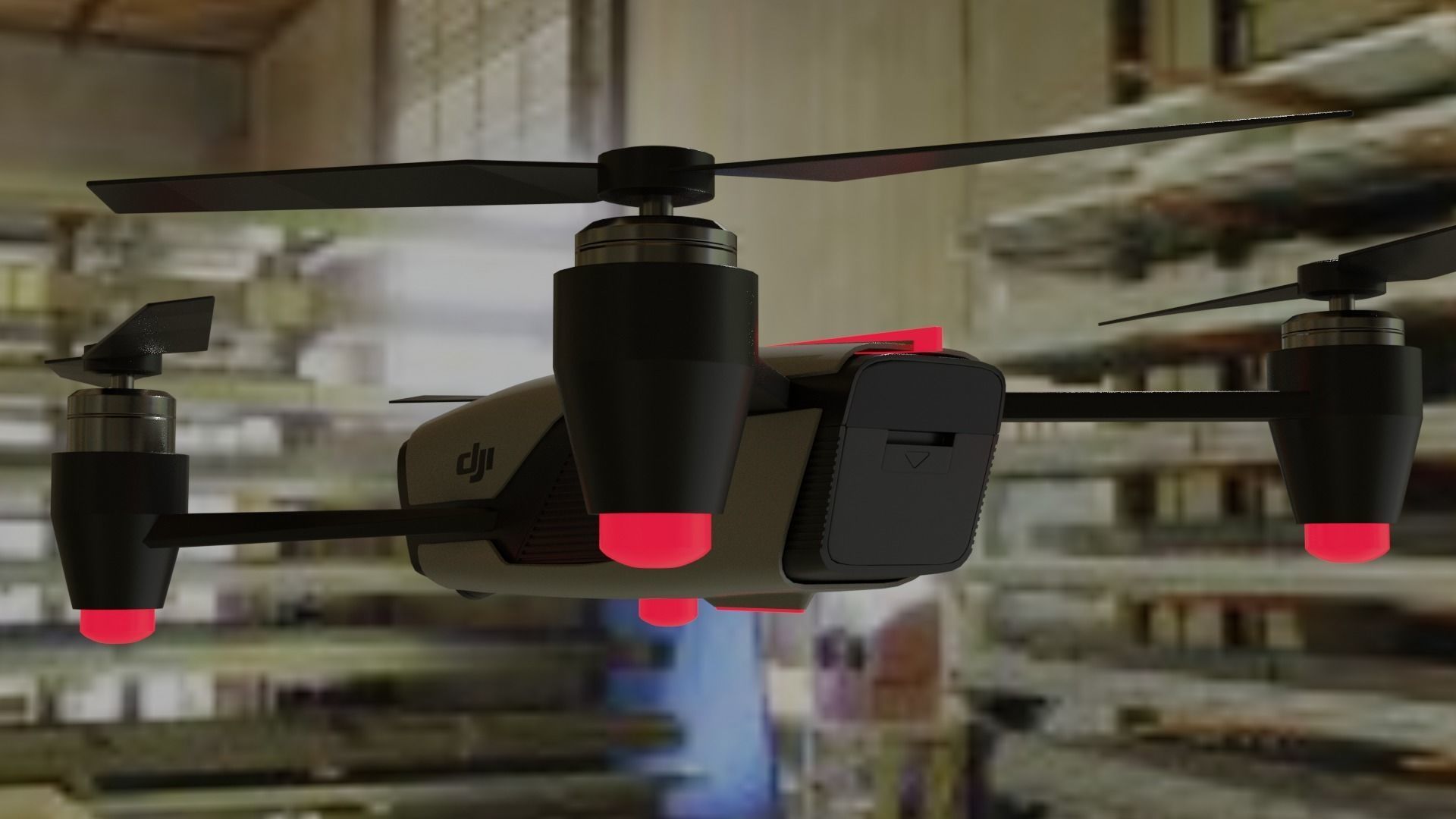 Dji  Drone Low-poly 3D model_12