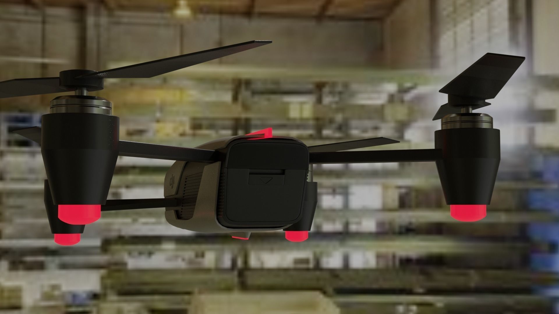 Dji  Drone Low-poly 3D model_13