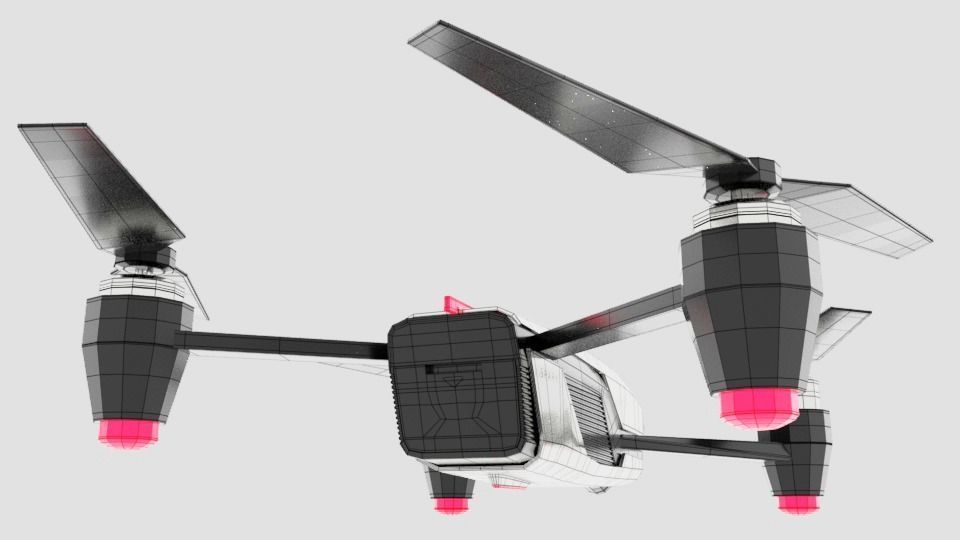 Dji  Drone Low-poly 3D model_34