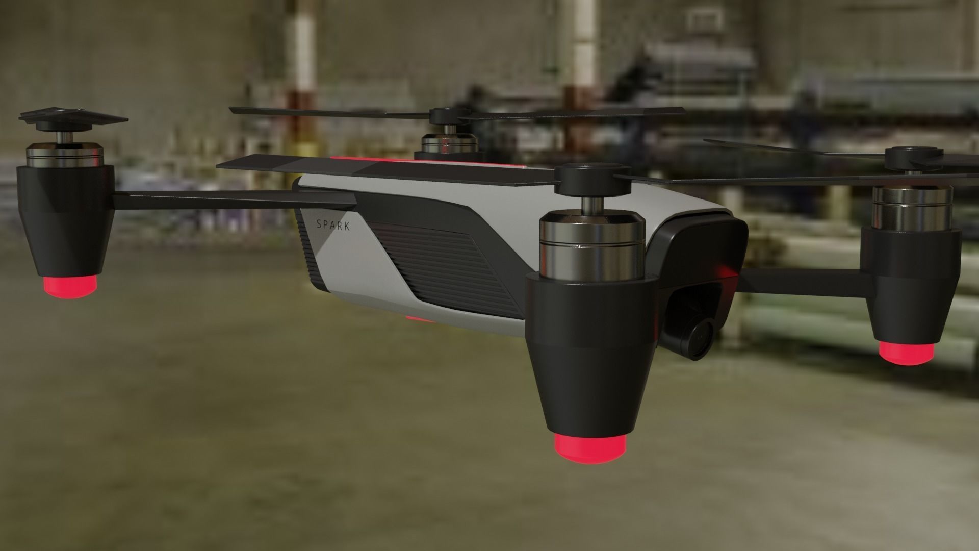 Dji  Drone Low-poly 3D model_26