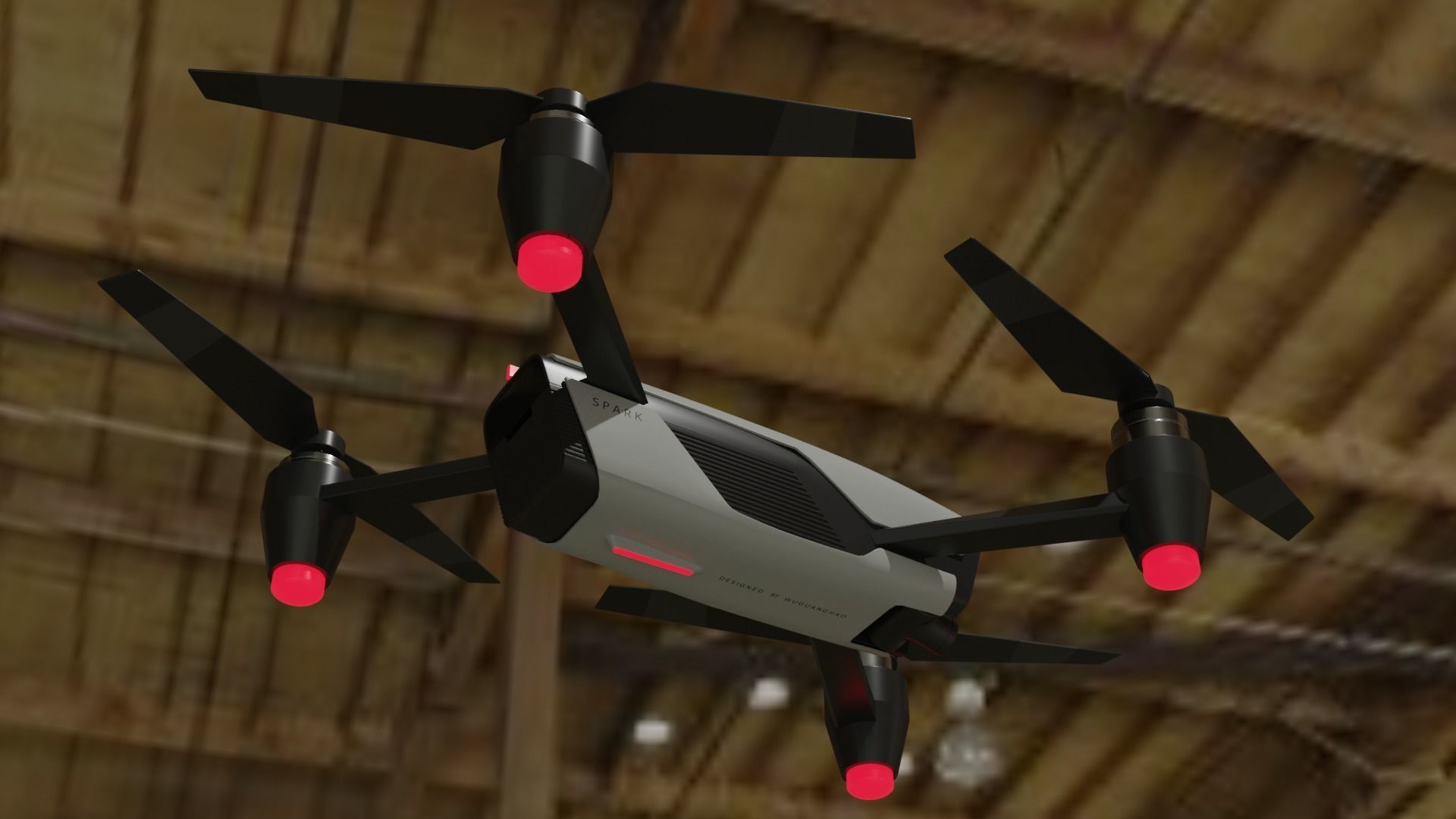 Dji  Drone Low-poly 3D model_30