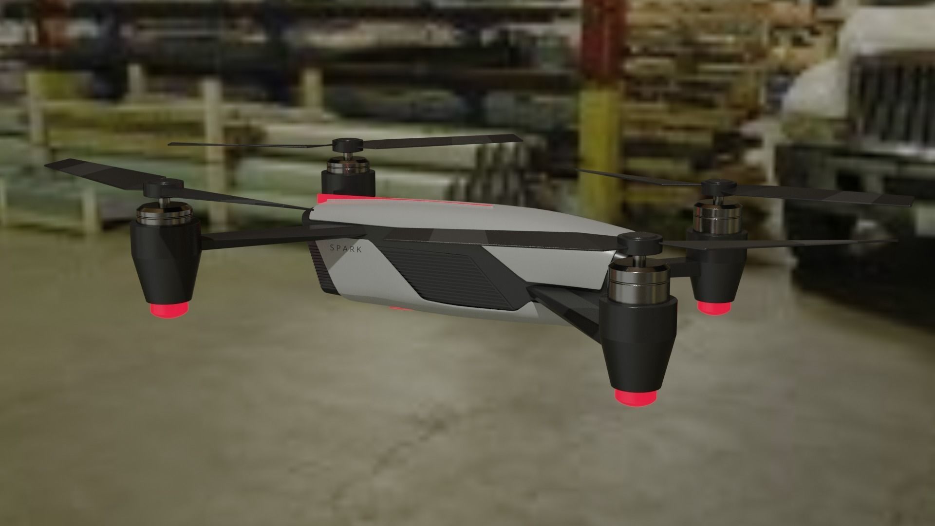 Dji  Drone Low-poly 3D model_18