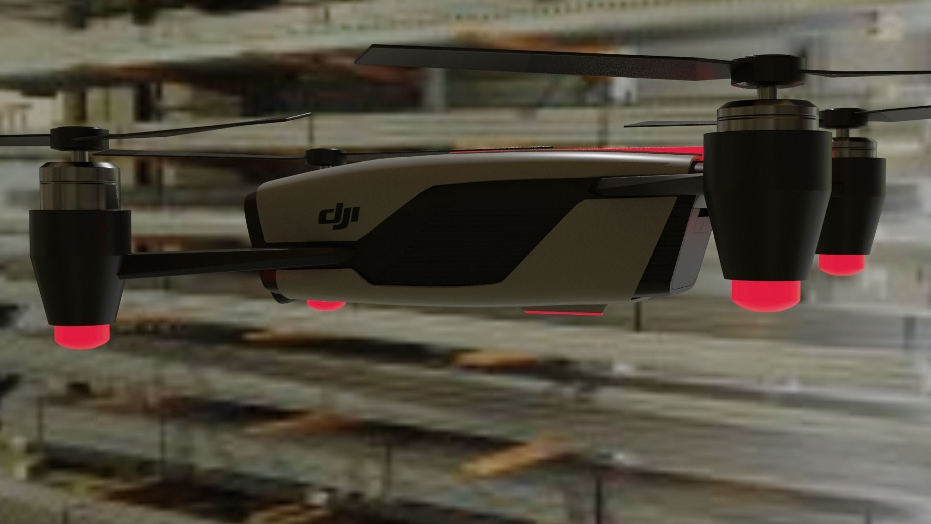 Dji  Drone Low-poly 3D model_10