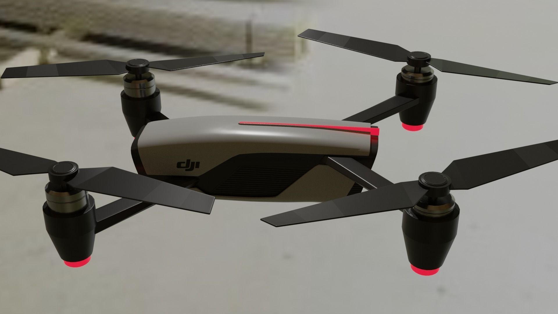 Dji  Drone Low-poly 3D model_28