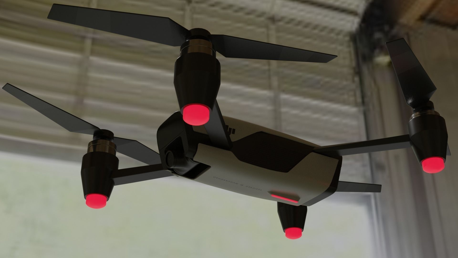 Dji  Drone Low-poly 3D model_24