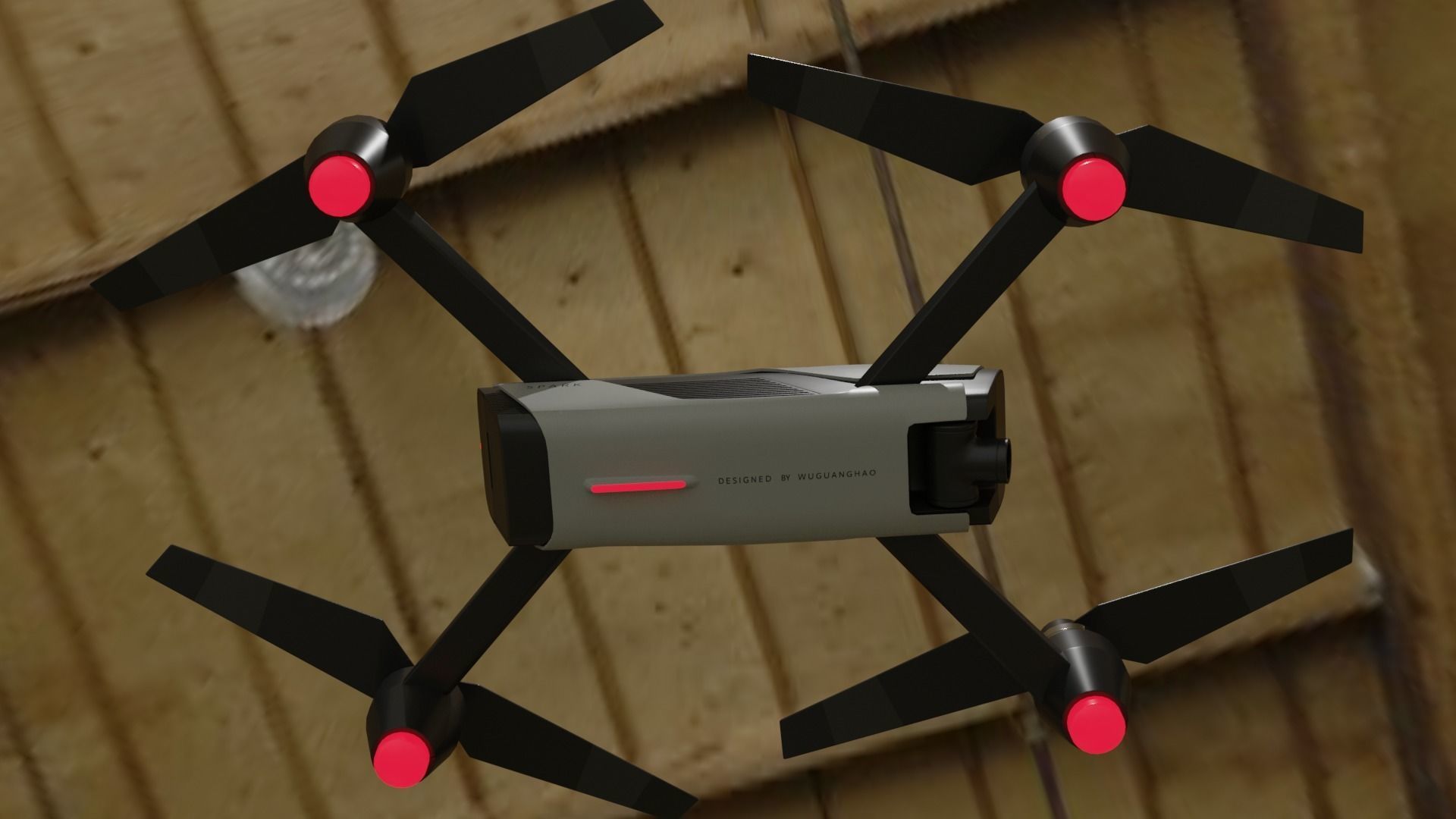 Dji  Drone Low-poly 3D model_21
