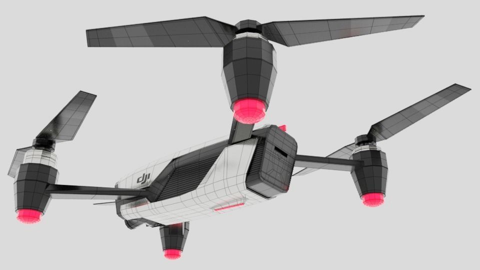 Dji  Drone Low-poly 3D model_32