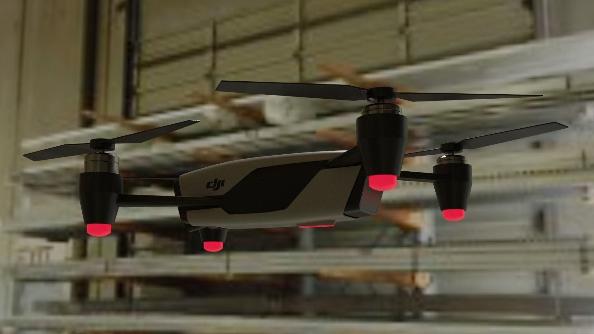 Dji  Drone Low-poly 3D model_2