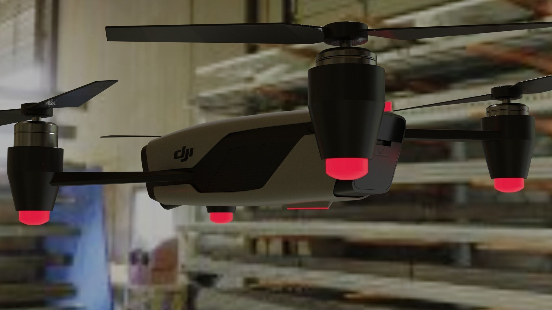 Dji  Drone Low-poly 3D model_11