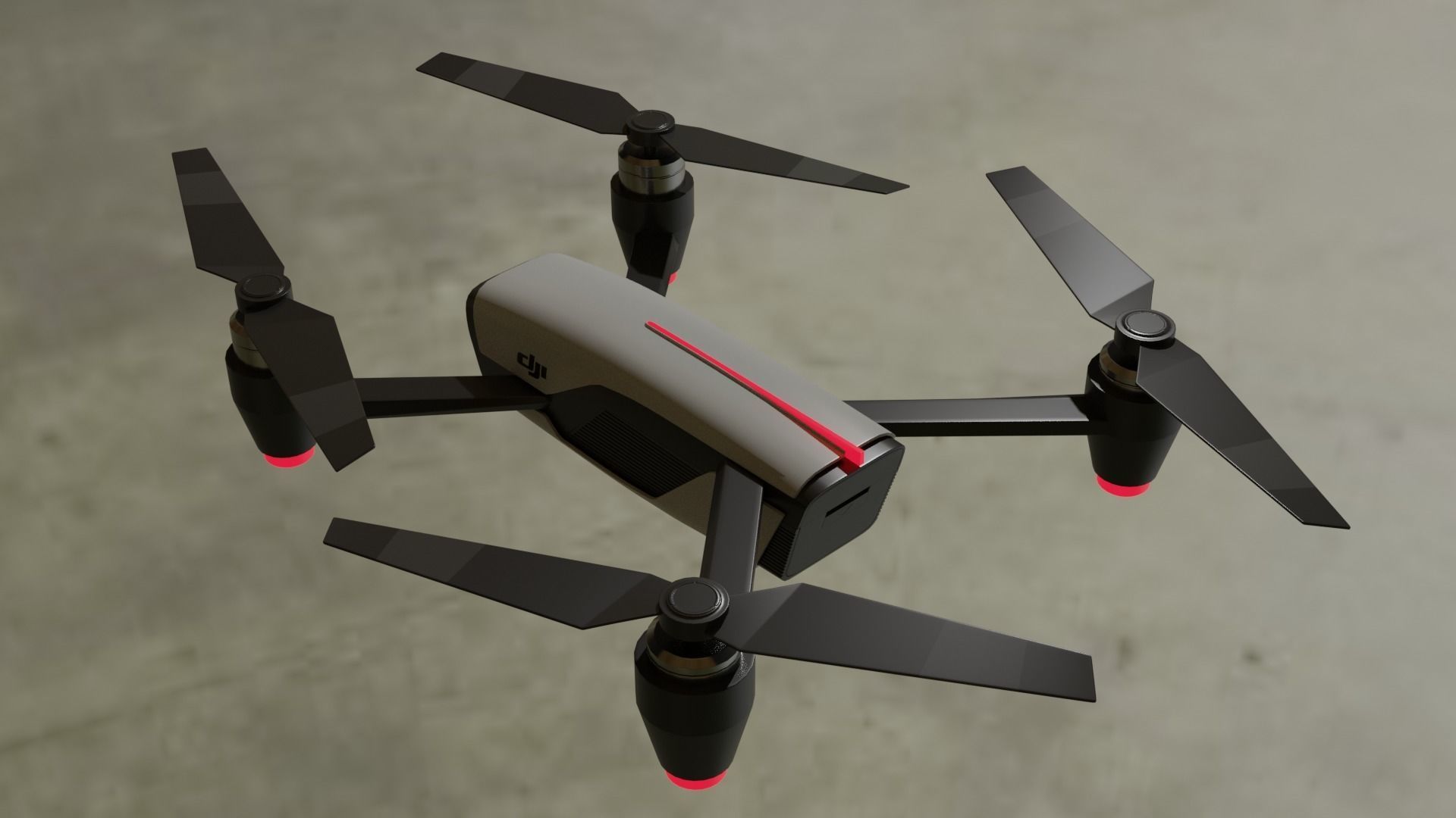Dji  Drone Low-poly 3D model_20