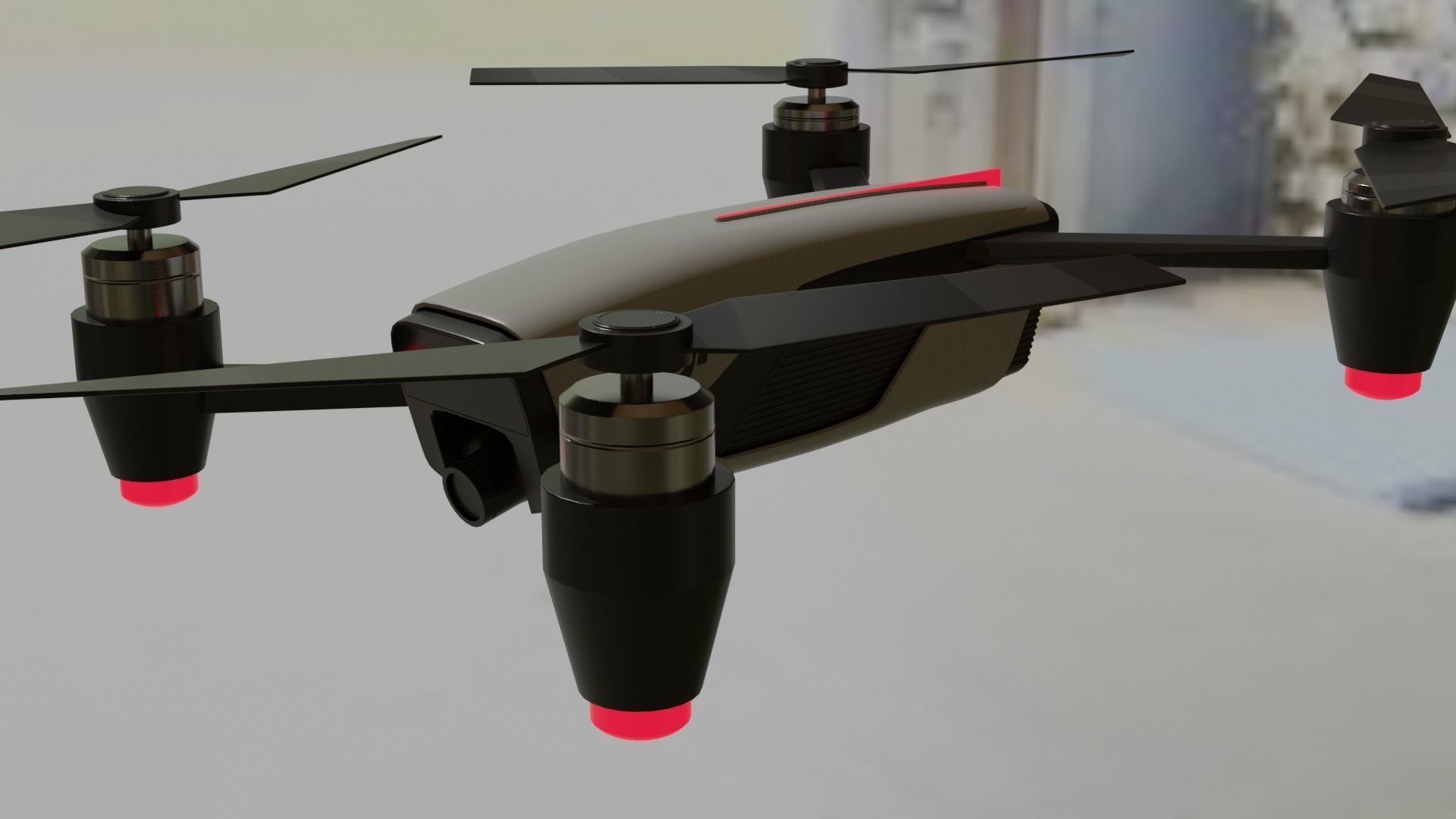 Dji  Drone Low-poly 3D model_7