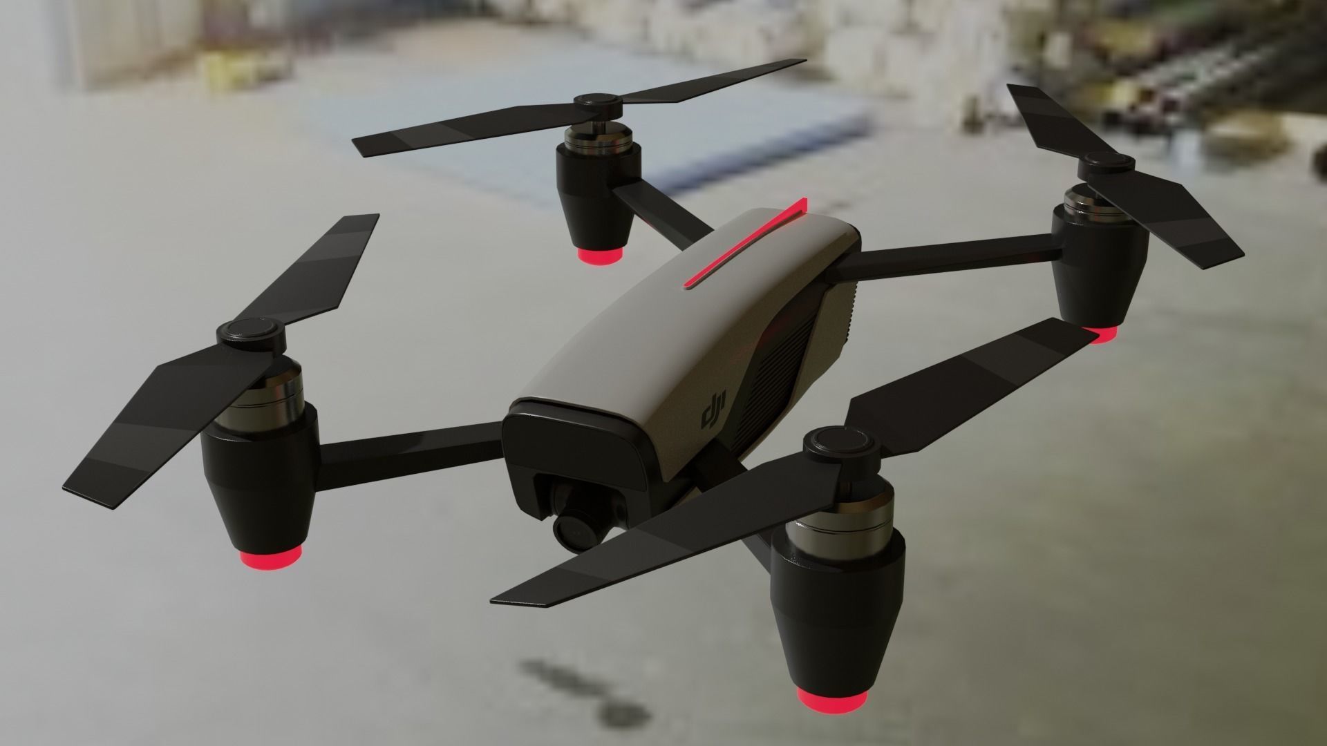 Dji  Drone Low-poly 3D model_25