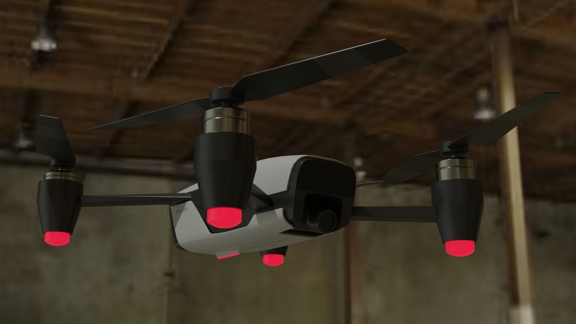 Dji  Drone Low-poly 3D model_19