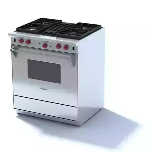 Stainless Steel Gas Stove    Wolf 3D model