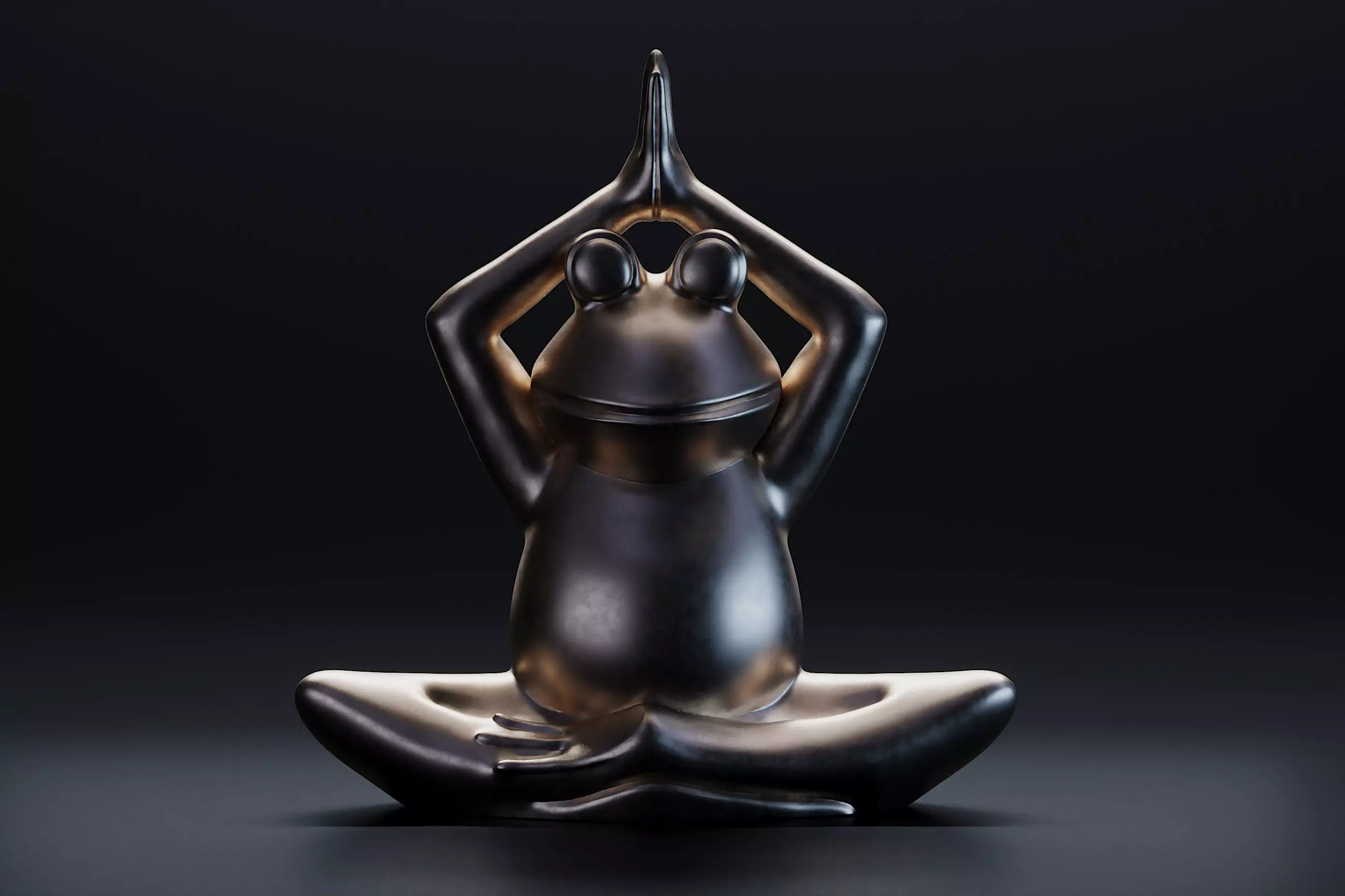Funny frog yoga 3D print model_0