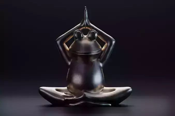 Funny frog yoga 3D print model