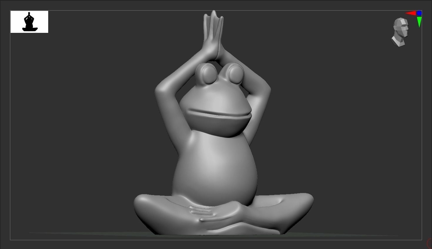 Funny frog yoga 3D print model_2