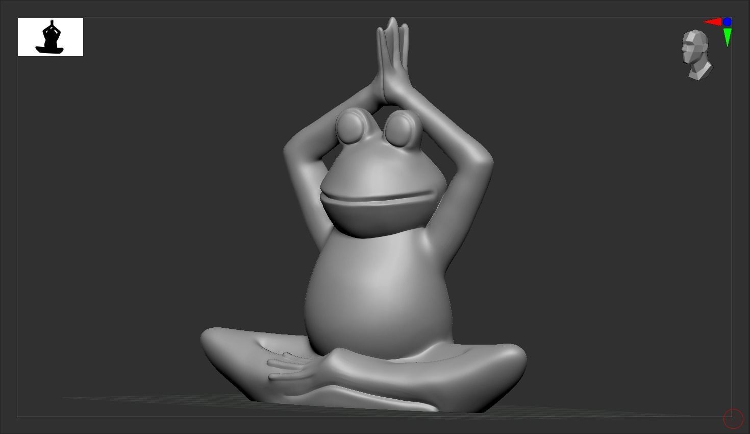 Funny frog yoga 3D print model_8