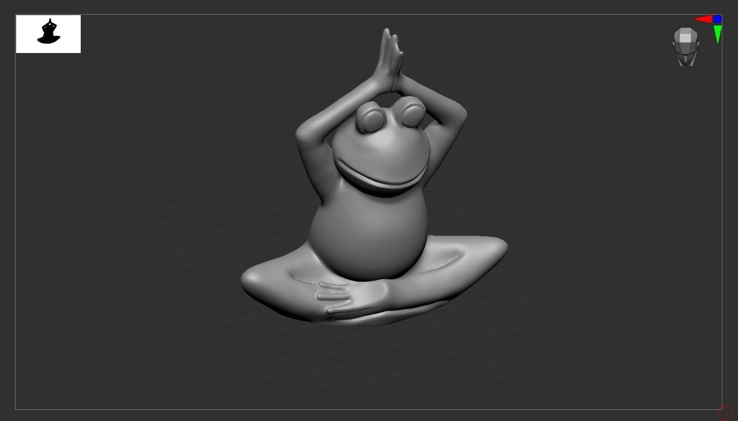 Funny frog yoga 3D print model_9