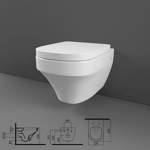 Toilet wc - wall hung Free 3D model