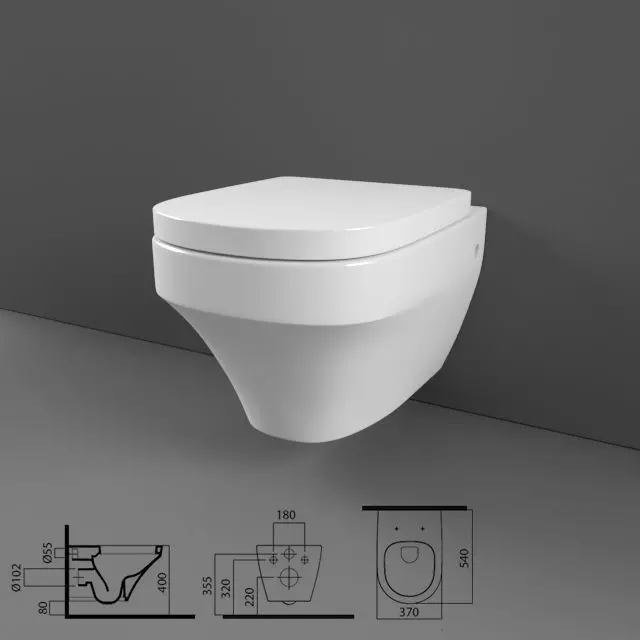 Toilet wc - wall hung Free 3D model