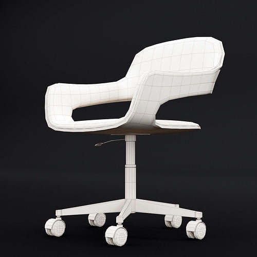 Office chair small 3D model 4