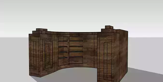 BookShelf LowPoly wooden cabinet