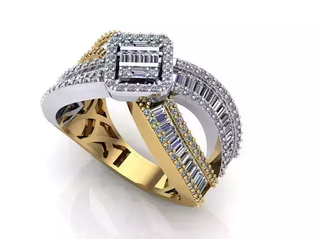 Baguette square face ring 1