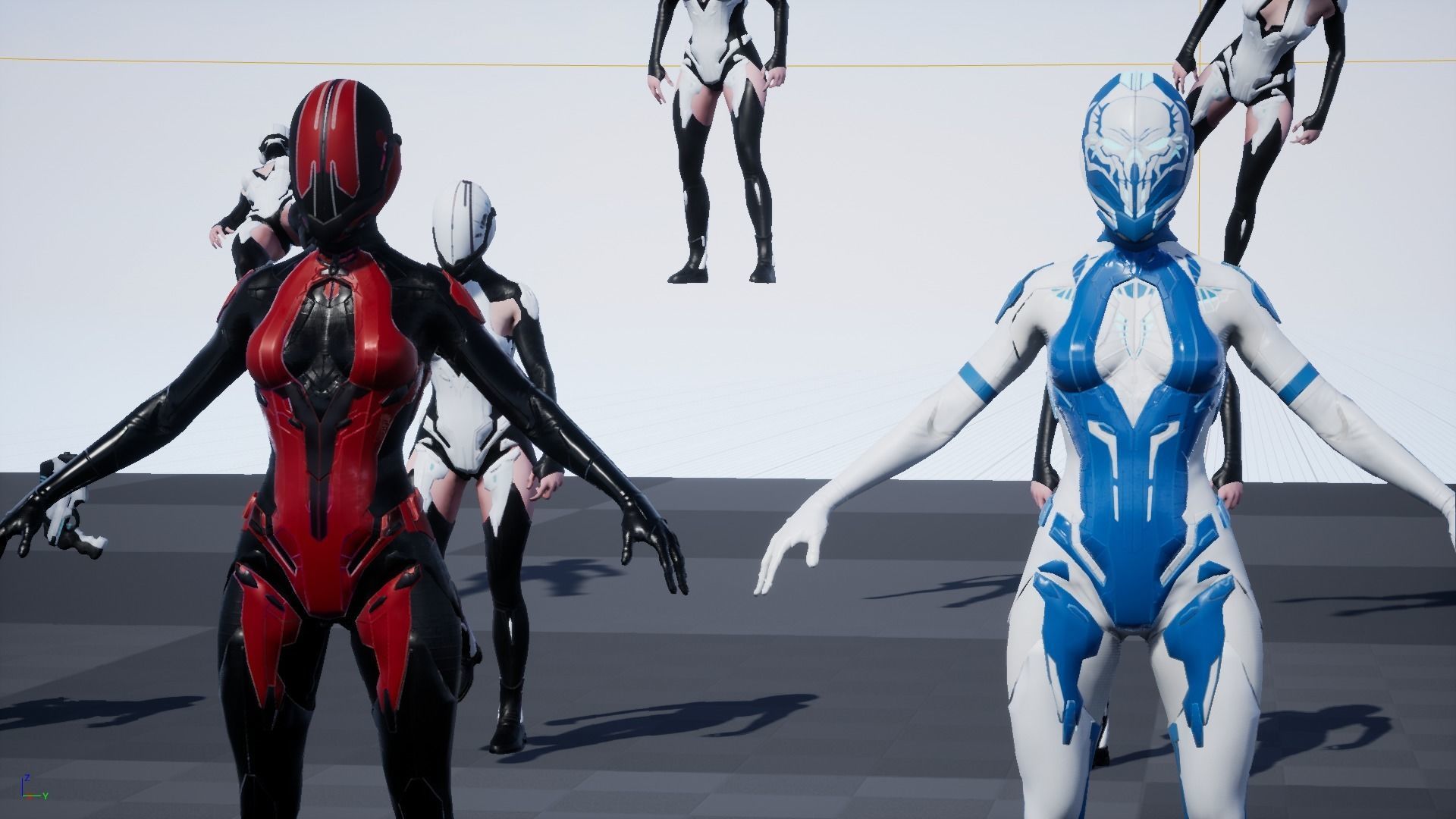 Cosmogirl humanoid robot Low-poly 3D model_41