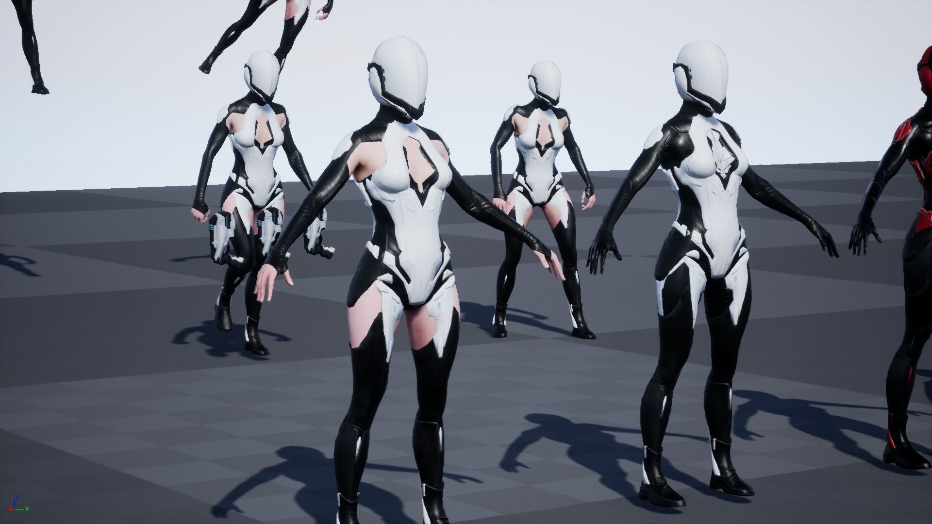 Cosmogirl humanoid robot Low-poly 3D model_39