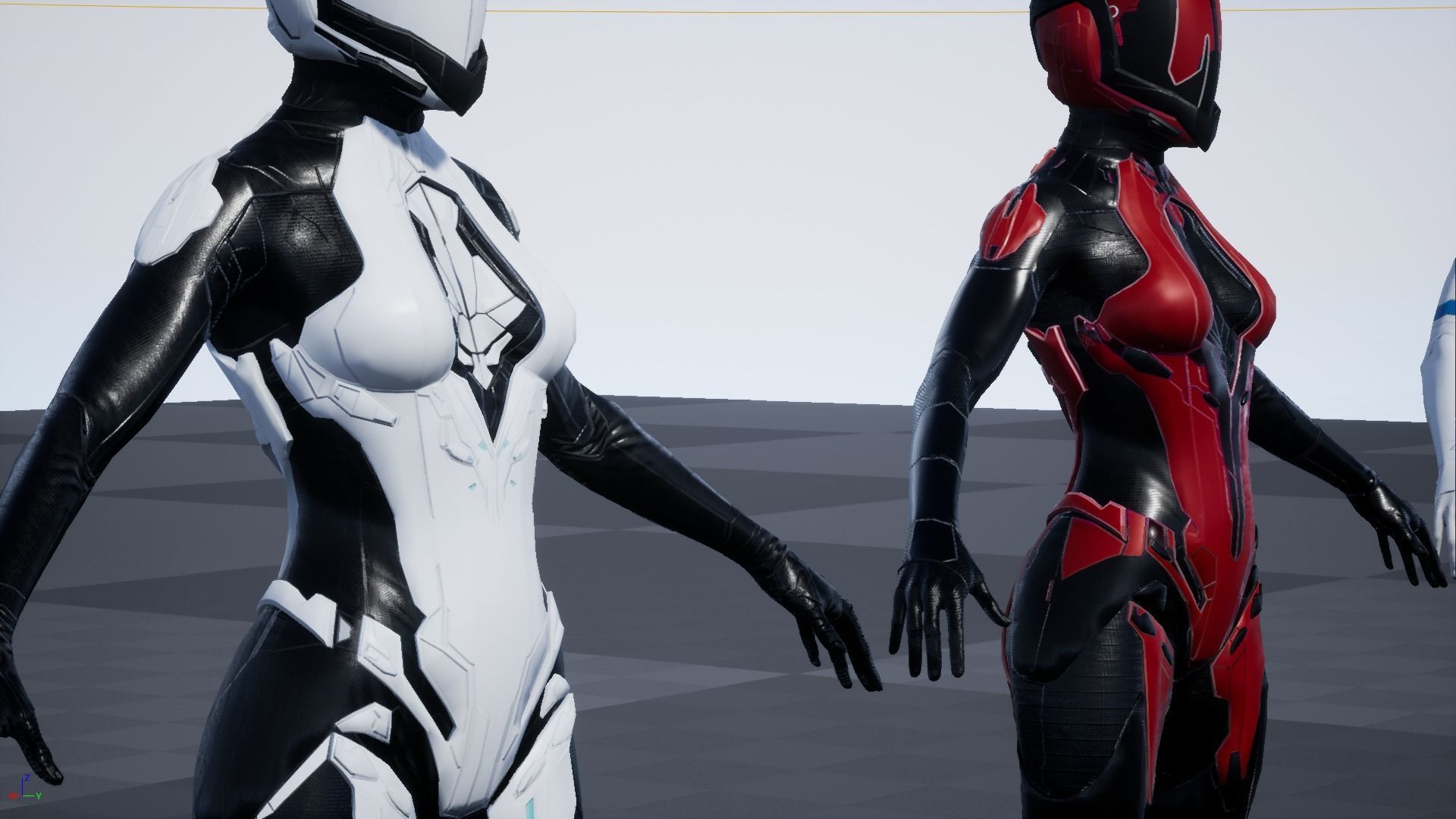 Cosmogirl humanoid robot Low-poly 3D model_40