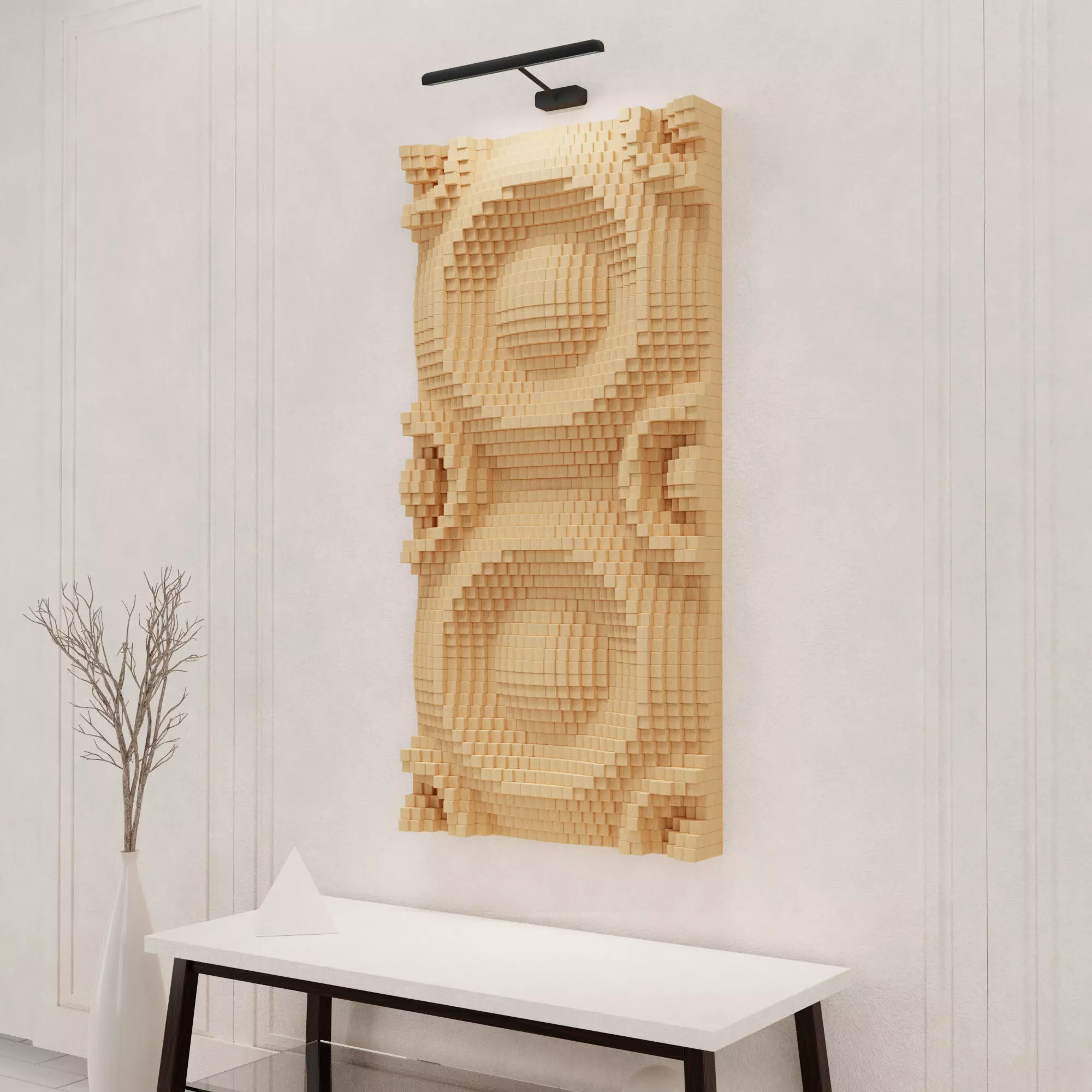 Wall Art Scene With Parametric Design Art Made With Blender 3D model_0