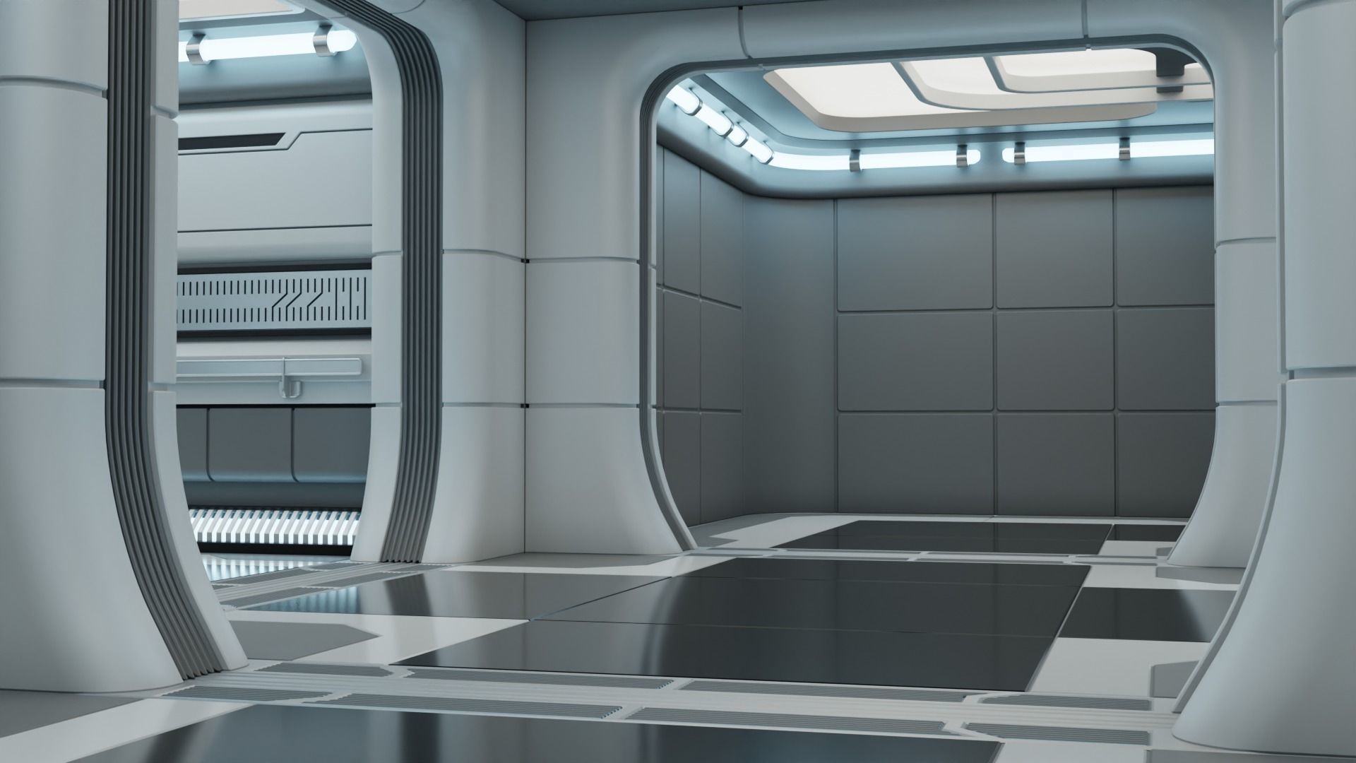 Sci Fi Corridor Kit 1 3D model_4