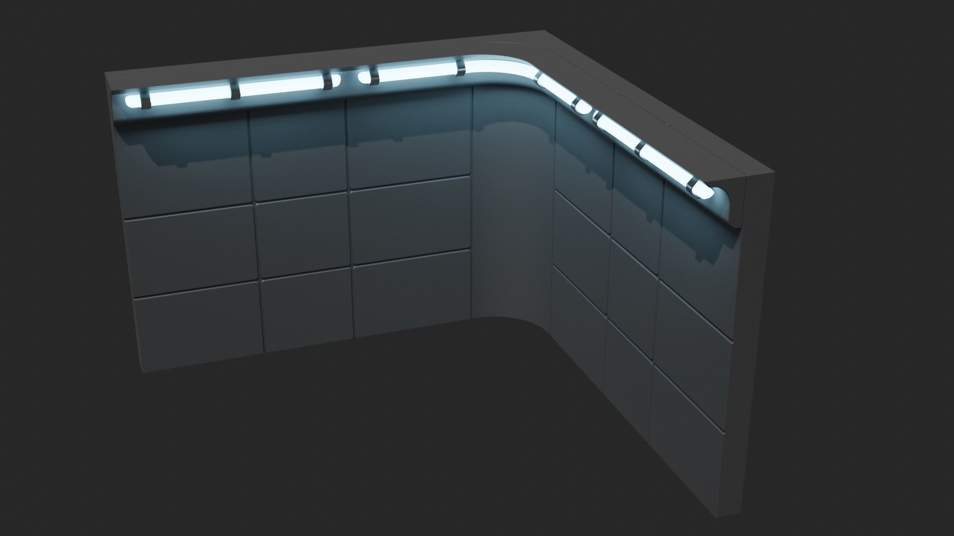 Sci Fi Corridor Kit 1 3D model_7