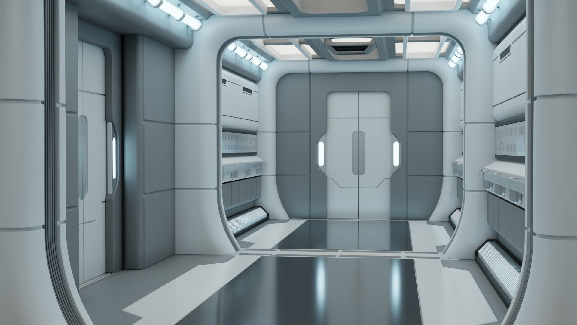 Sci Fi Corridor Kit 1 3D model_3