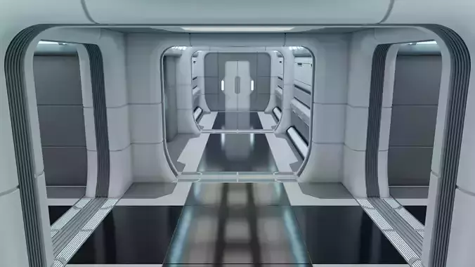 Sci Fi Corridor Kit 1 3D model