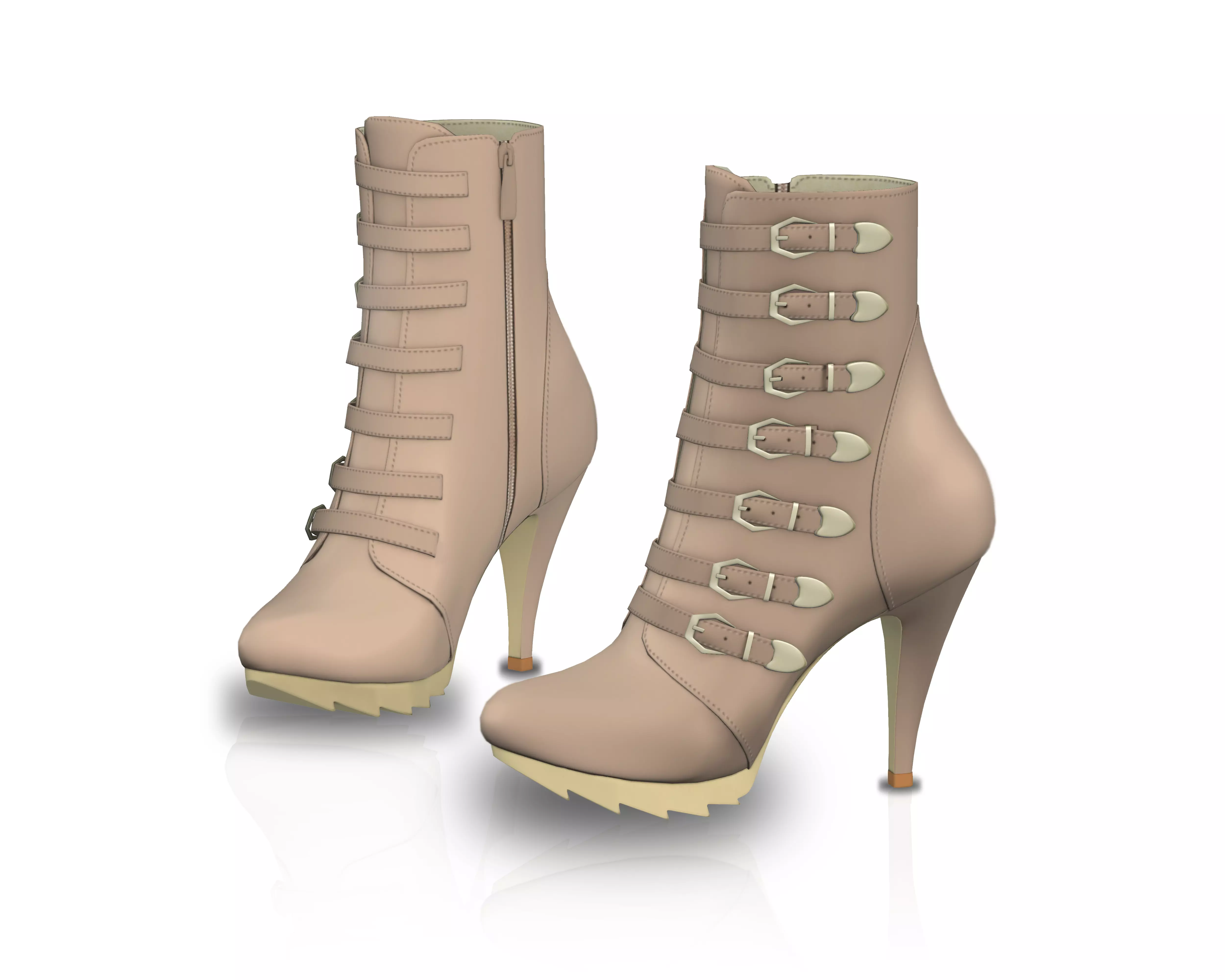 Fashion Ankle Boots Low-poly 3D model_0