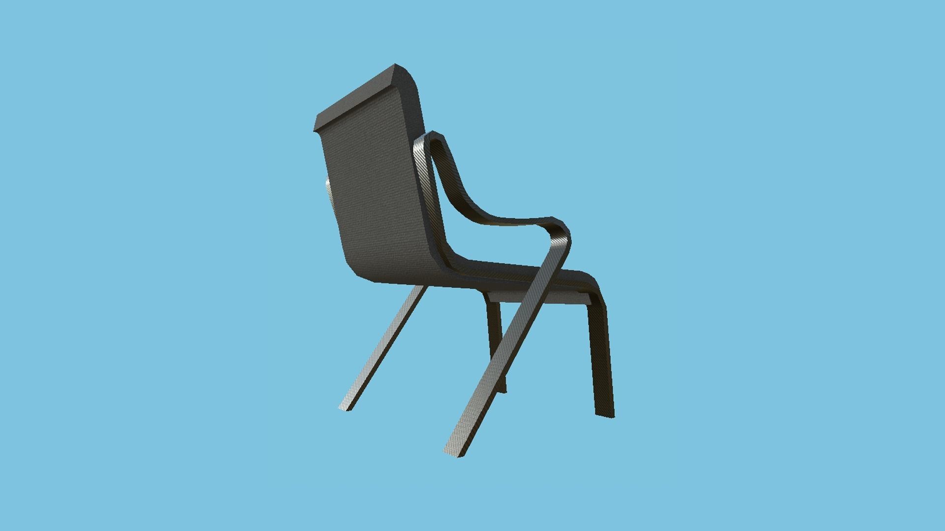 Carbon Fiber Armchair - Furniture Interior Design Low-poly 3D model_2