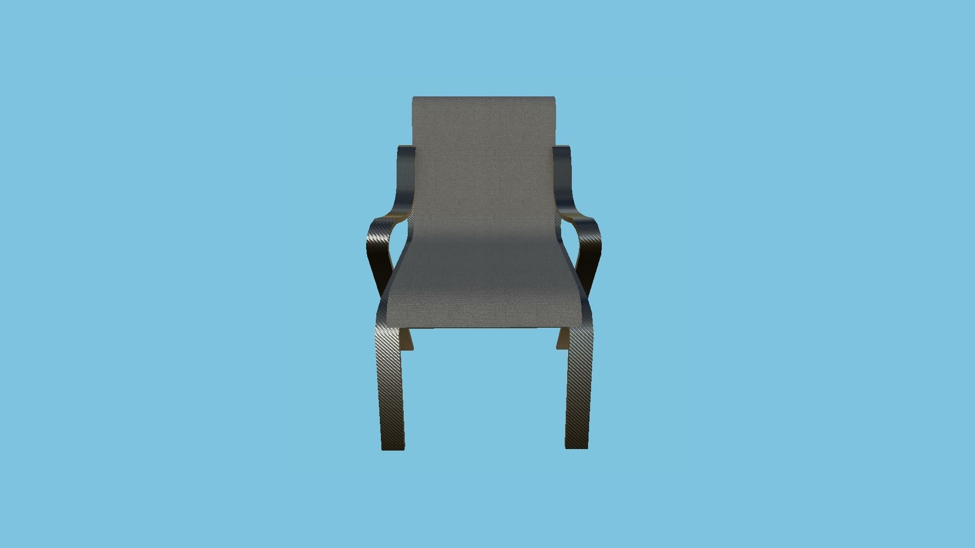 Carbon Fiber Armchair - Furniture Interior Design Low-poly 3D model_1