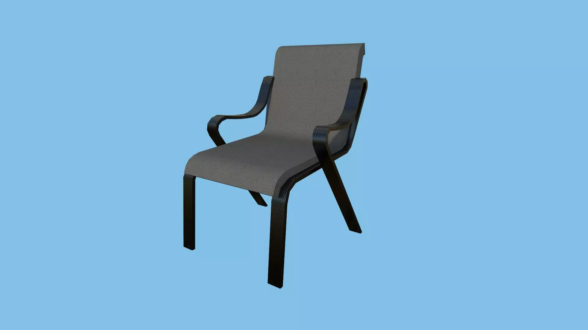 Carbon Fiber Armchair - Furniture Interior Design Low-poly 3D model_0
