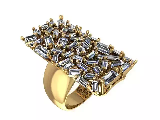 Baguette jewelry ring
