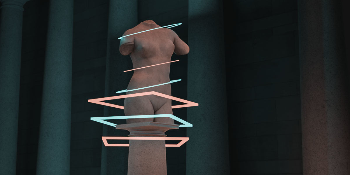 Photorealistic Female Torso Statue Low-poly 3D model_7