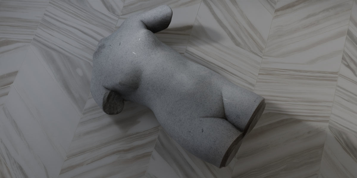 Photorealistic Female Torso Statue Low-poly 3D model_6