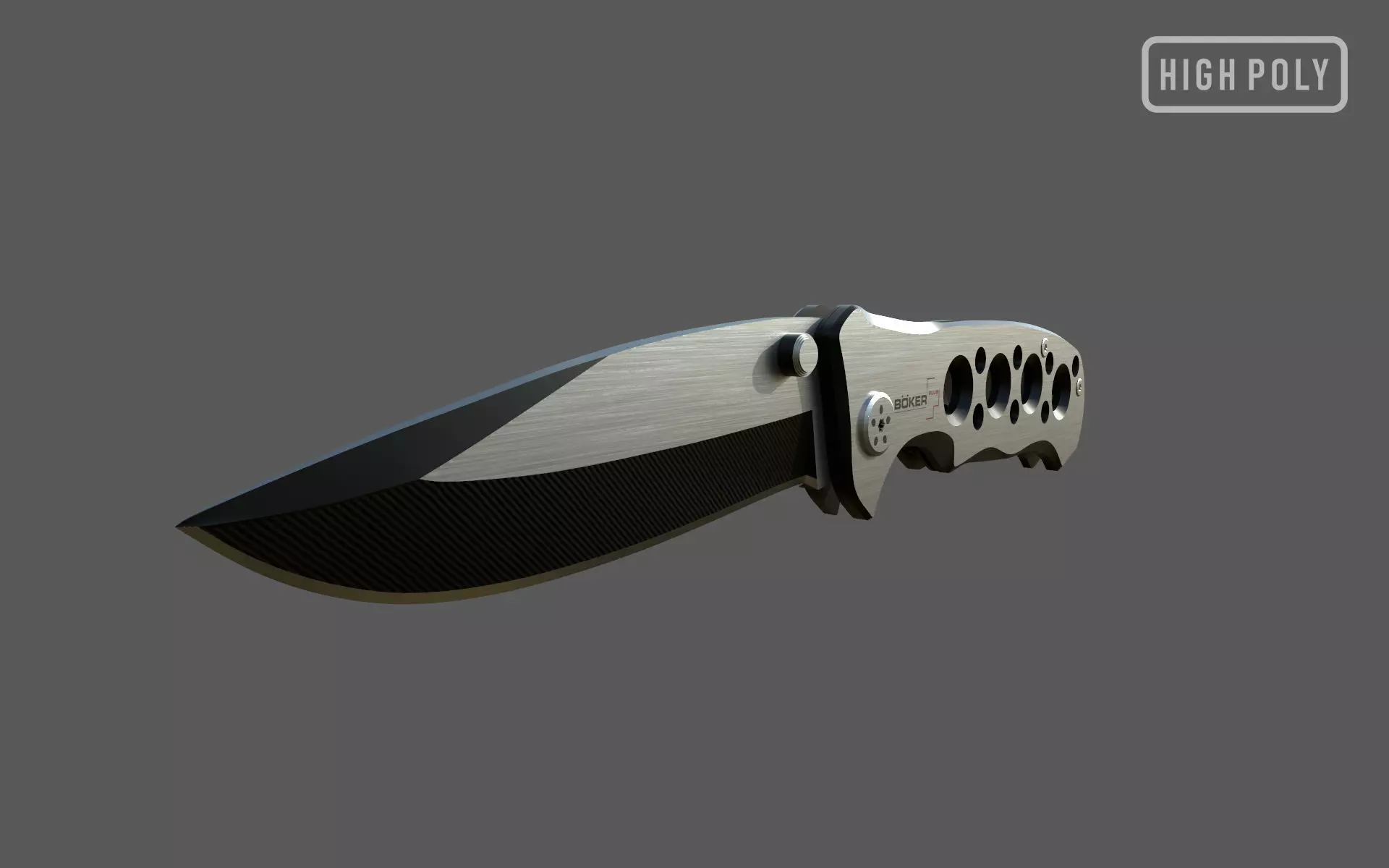 Folding Pocket Knife Low-poly 3D model