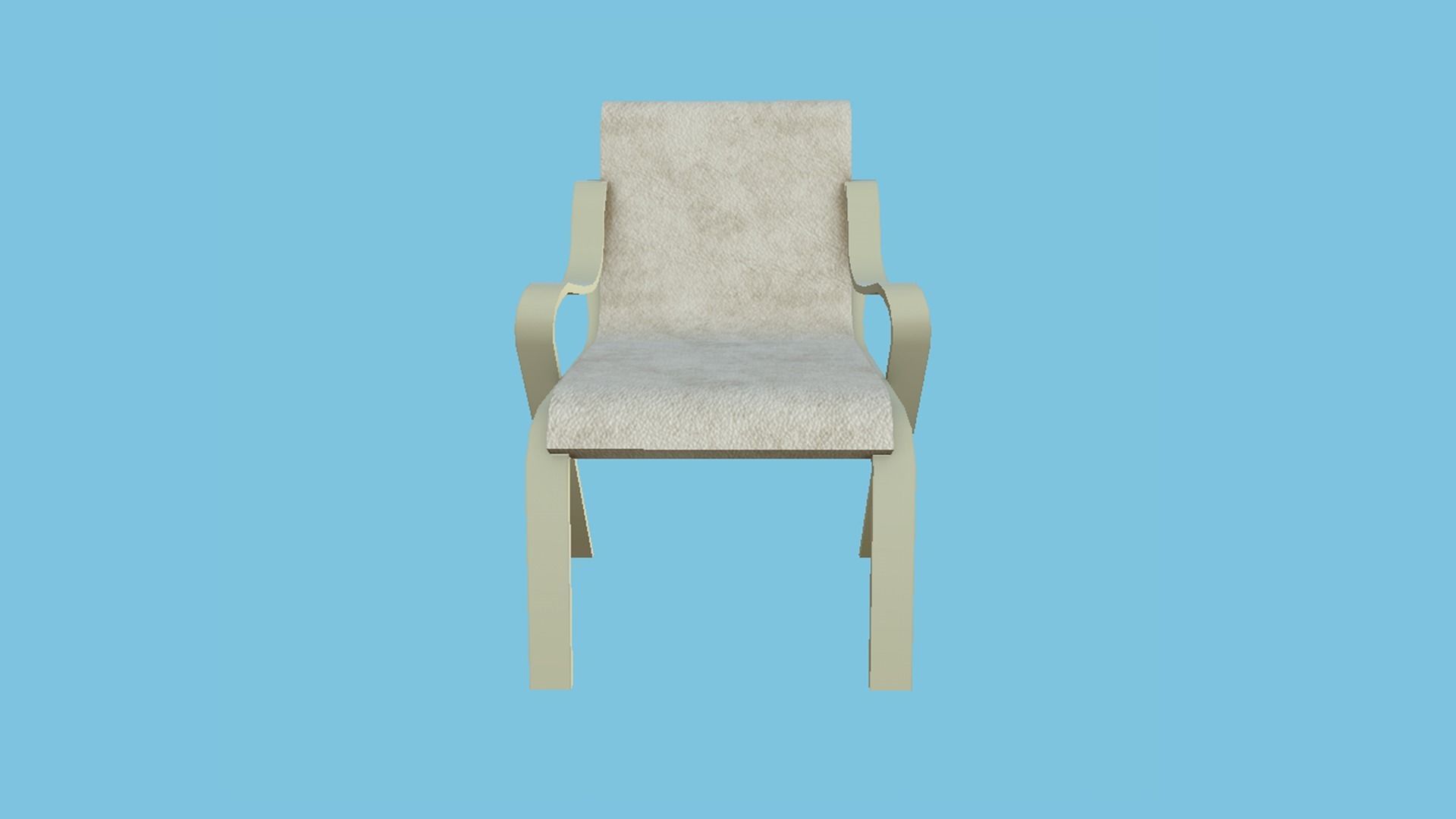 Beige Modern Armchair - Furniture Interior Design Low-poly 3D model_1