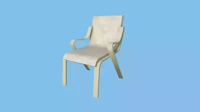Beige Modern Armchair - Furniture Interior Design Low-poly 3D model
