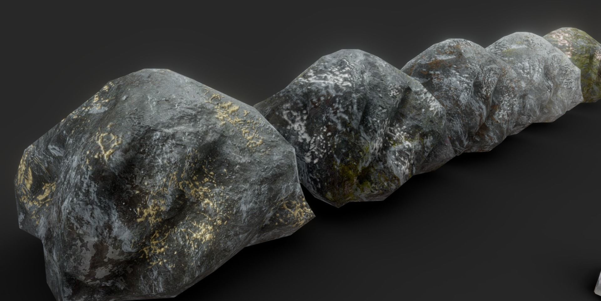Ores and ingots pack Low-poly 3D model_23