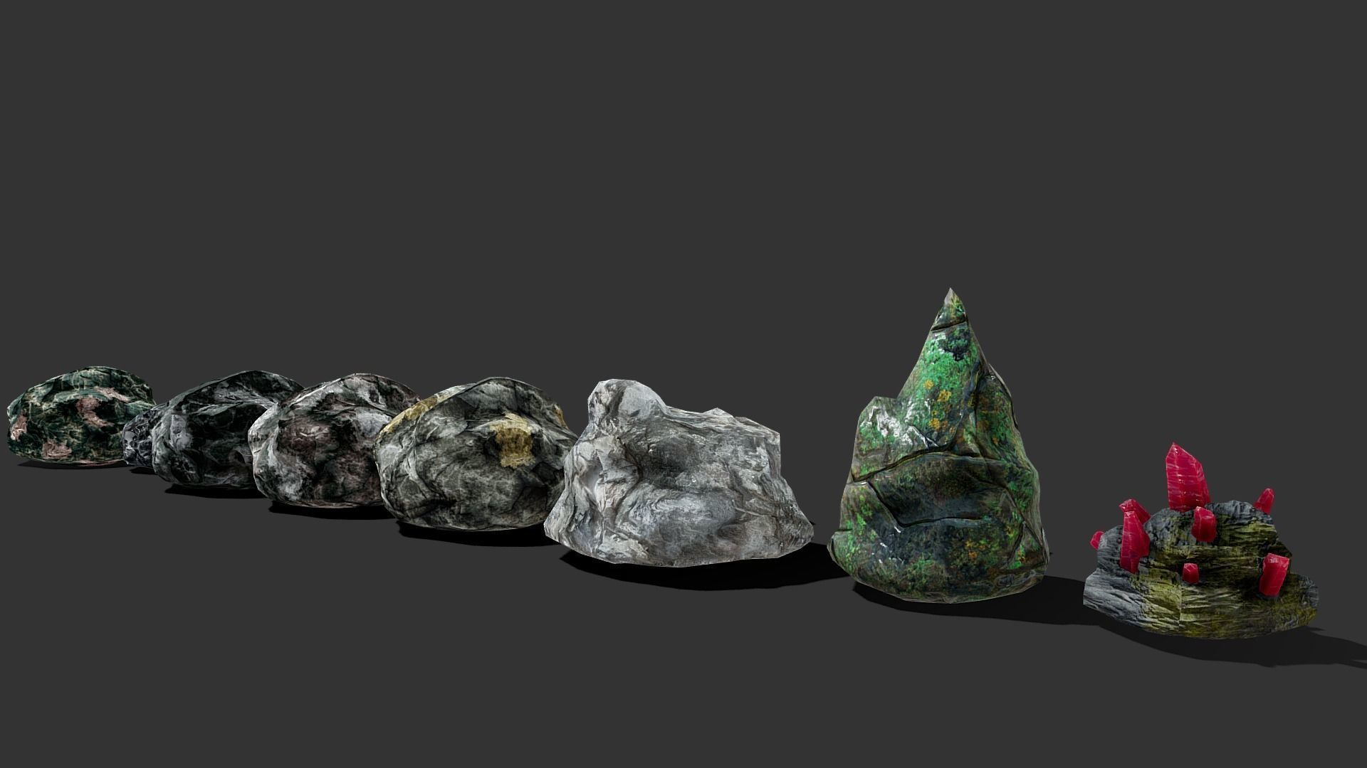 Ores and ingots pack Low-poly 3D model_4